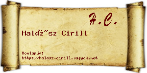 Halász Cirill névjegykártya